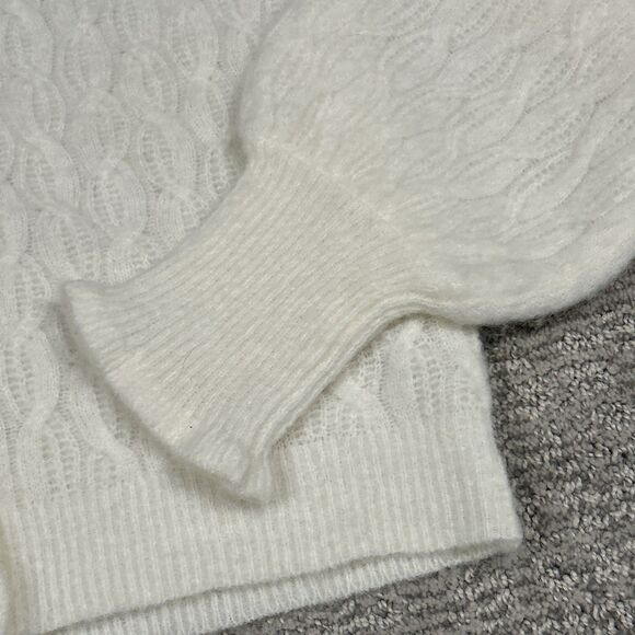 Spartina 449 Nadine Cardigan Sweater Womens XS Ivory Mohair Wool Button Front - Picture 4 of 9